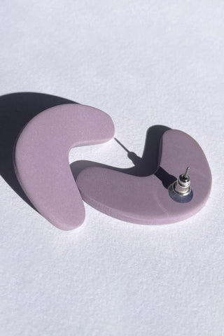 Lilac purple polymer clay Noa Earrings by Adé Studio. 