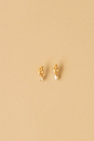 Gold plated Buoys Stud Earrings by Manufacture Fait Main. 