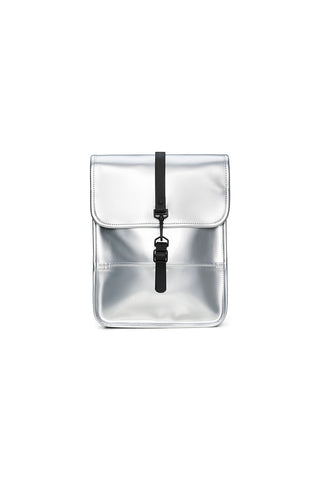 Silver mirror Backpack Micro W3 by RAINS. 