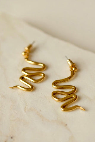 Tilly Doro 24k gold plated Serpent Earrings. 