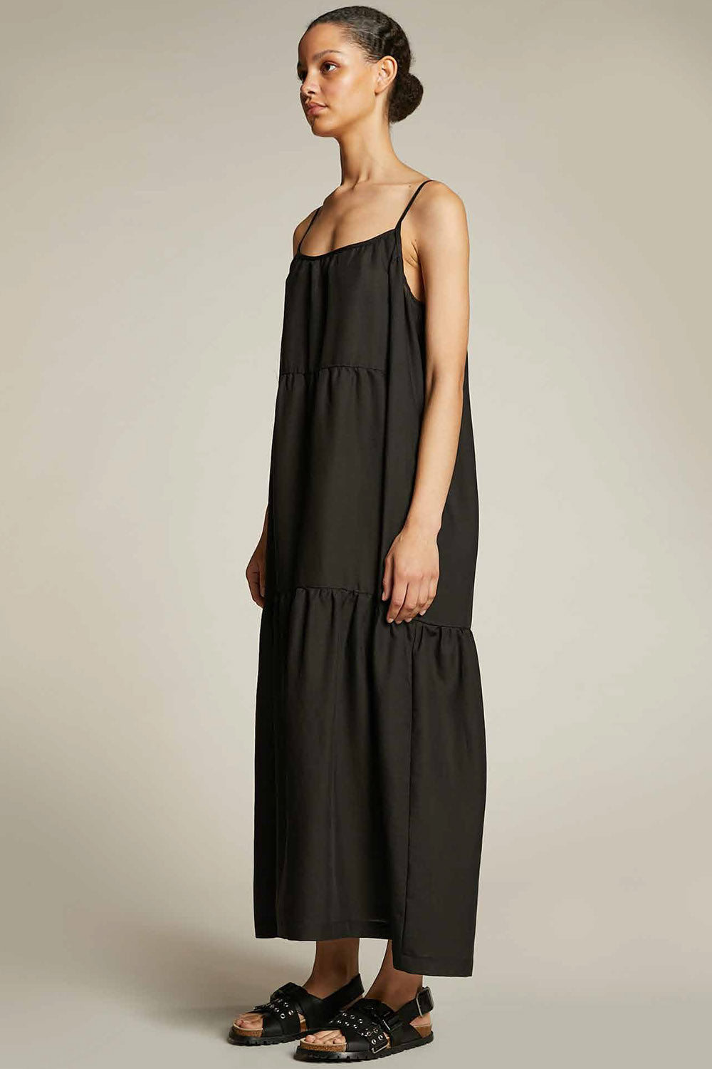 Kloke | Zest Tier Maxi Dress Black – Jennifer Glasgow | Ethical